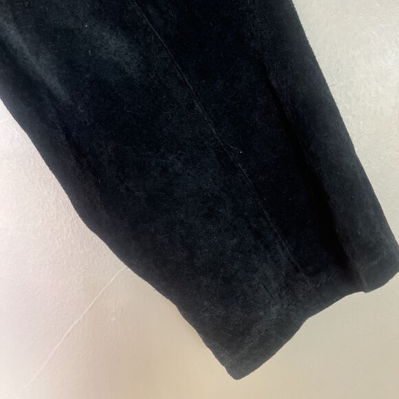 1950’s VTG black cropped Jackie O suede jacket, scoop collar covered buttons M/L - Picture 11 of 16